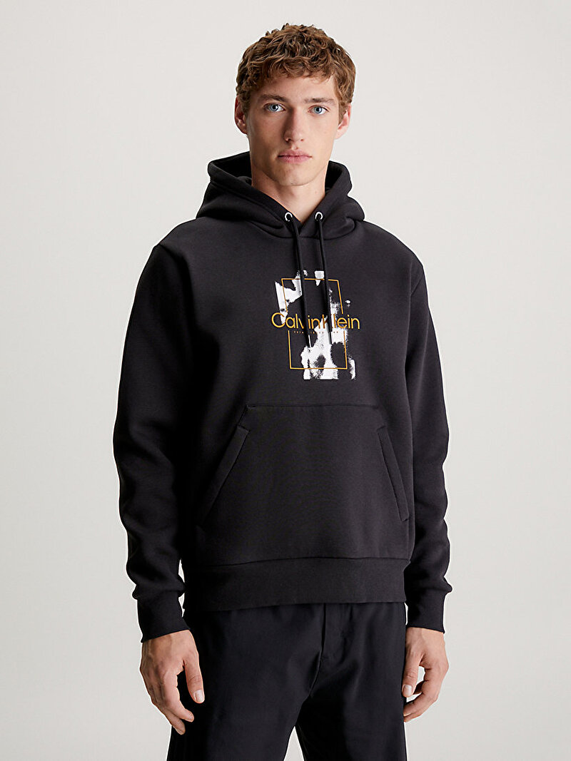 Calvin Klein Siyah Renkli Erkek Camo Logo Hoodie Sweatshirt