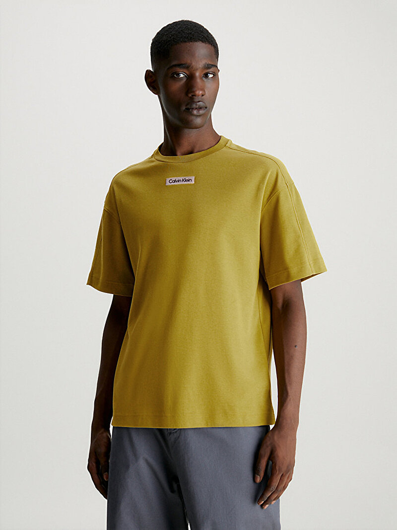 Calvin Klein Sarı Renkli Erkek Grid Logo Comfort T-Shirt