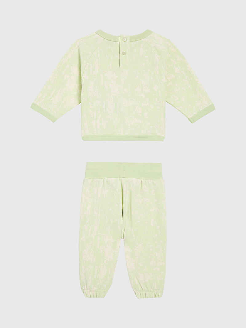 Calvin Klein Yeşil Renkli Bebek Earthy Crinkle Aop T-Shirt Set
