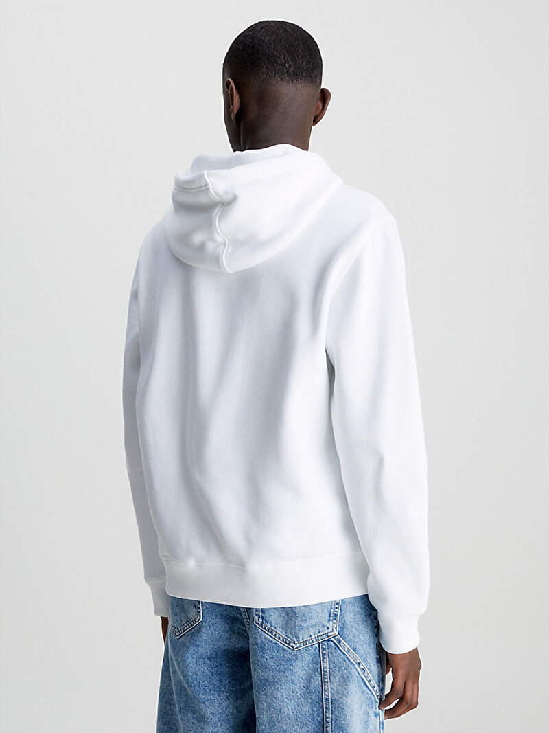 Calvin Klein Beyaz Renkli Erkek CK Essential Regular Sweatshirt