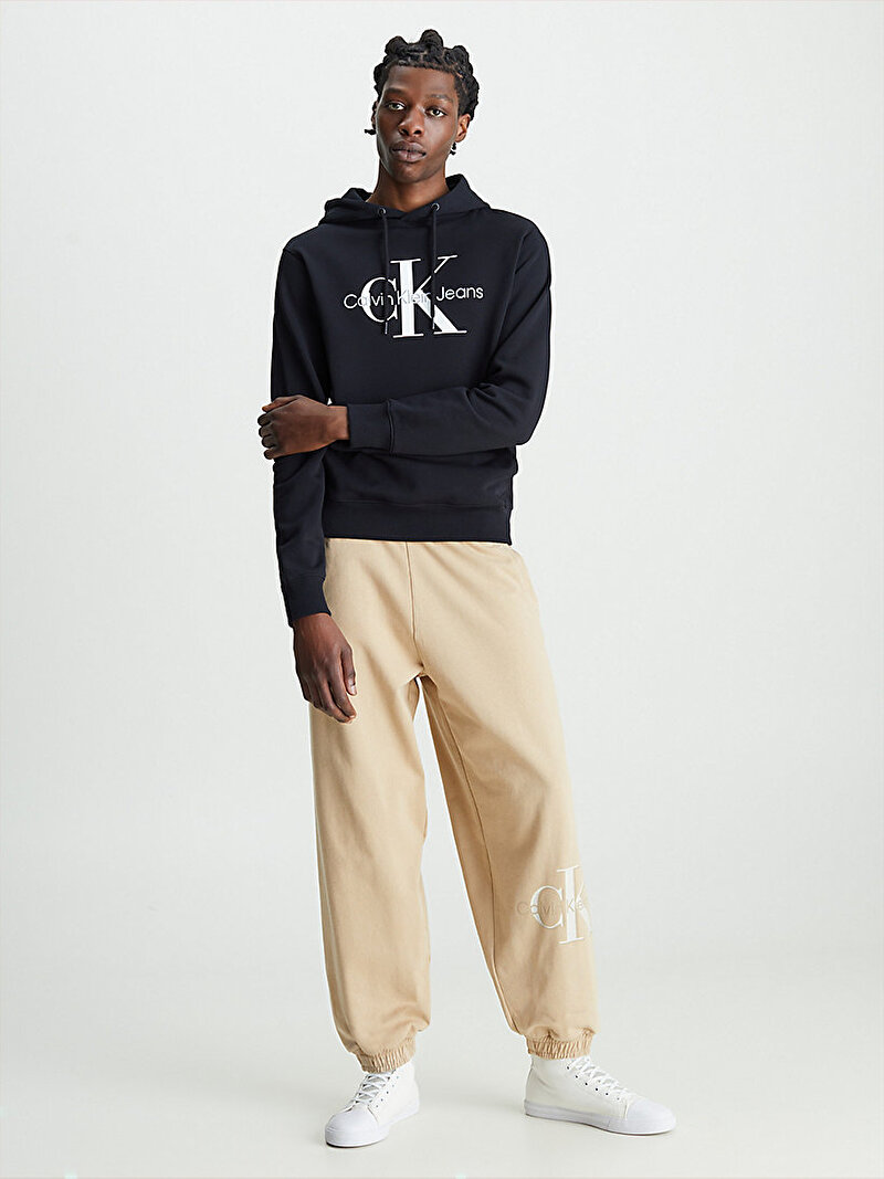 Calvin Klein Siyah Renkli Erkek Core Monologo Hoodie Sweatshirt