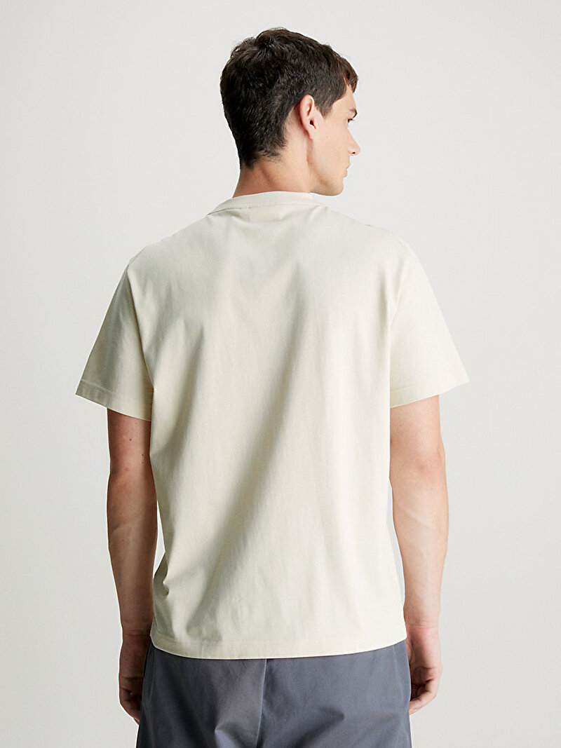 Calvin Klein Bej Renkli Erkek Photo Print T-Shirt