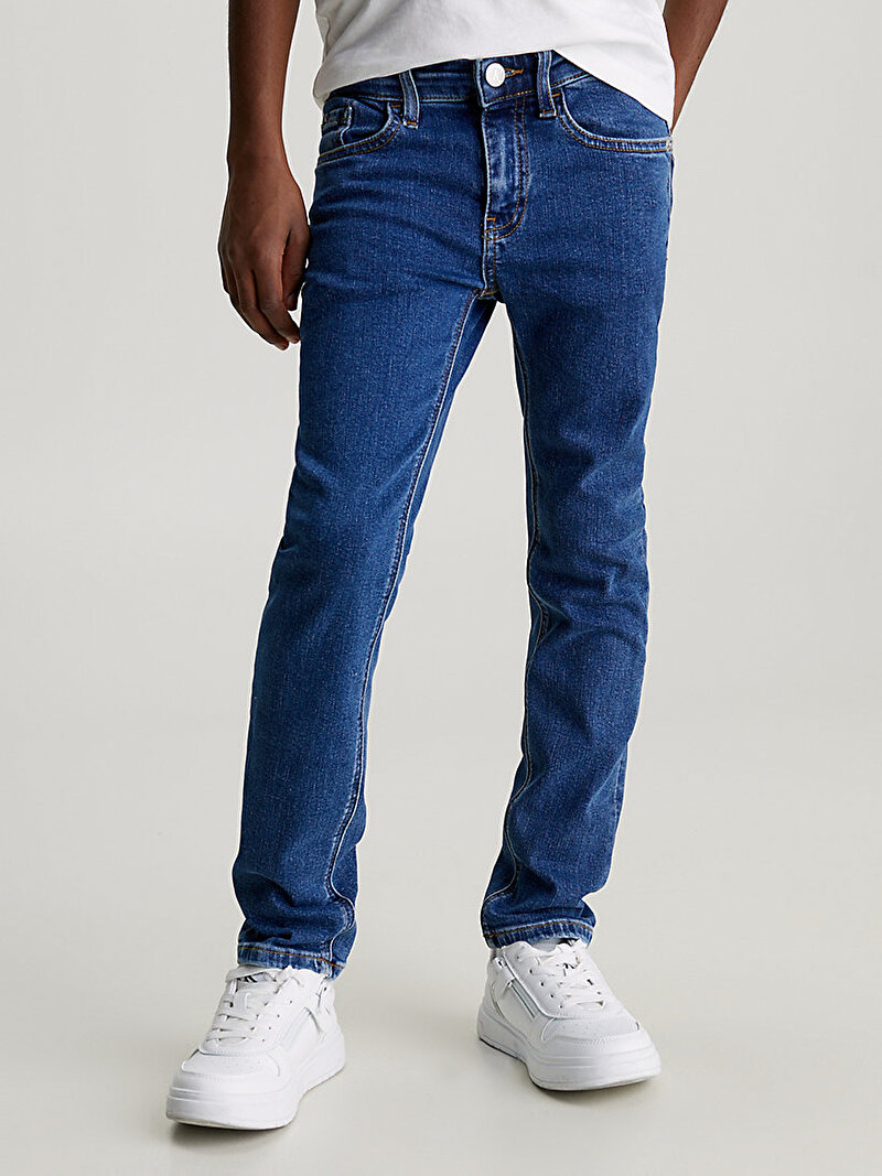 Calvin Klein Mavi Renkli Erkek Çocuk Slim Jean Pantolon