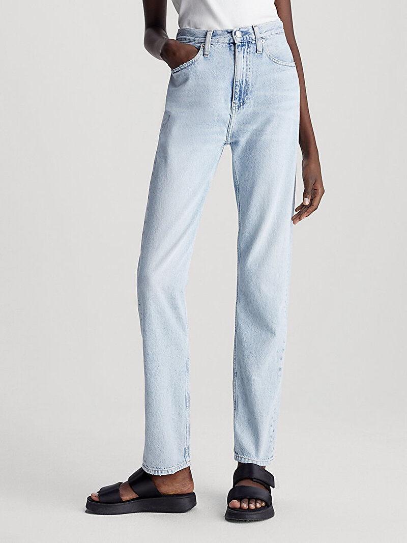 Calvin Klein Mavi Renkli Kadın Authentic Slim Straight Jean Pantolon