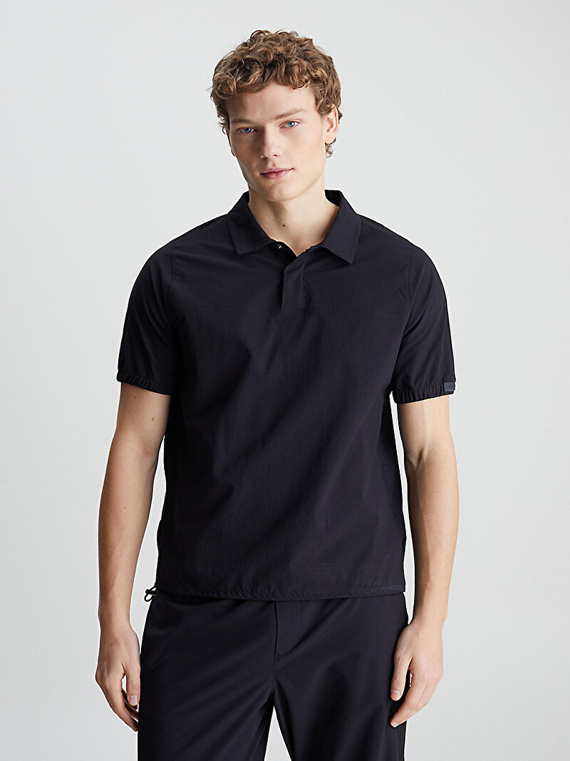Calvin Klein Siyah Renkli Erkek Woven Polo T-Shirt