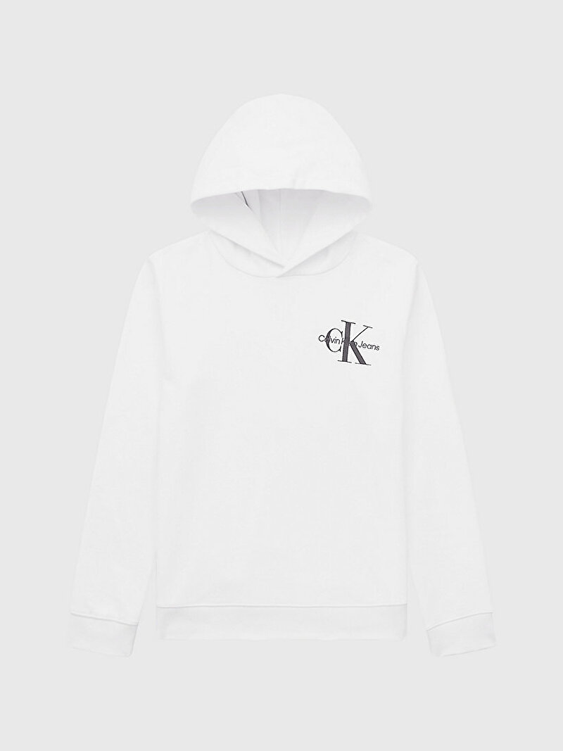 Calvin Klein Beyaz Renkli Erkek Çocuk Small Monogram Sweatshirt