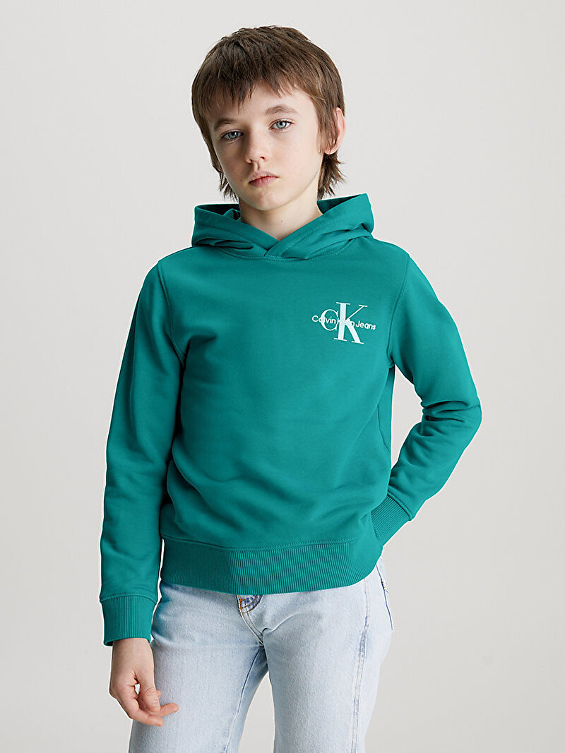 Calvin Klein Mavi Renkli Erkek Çocuk Small Monogram Sweatshirt
