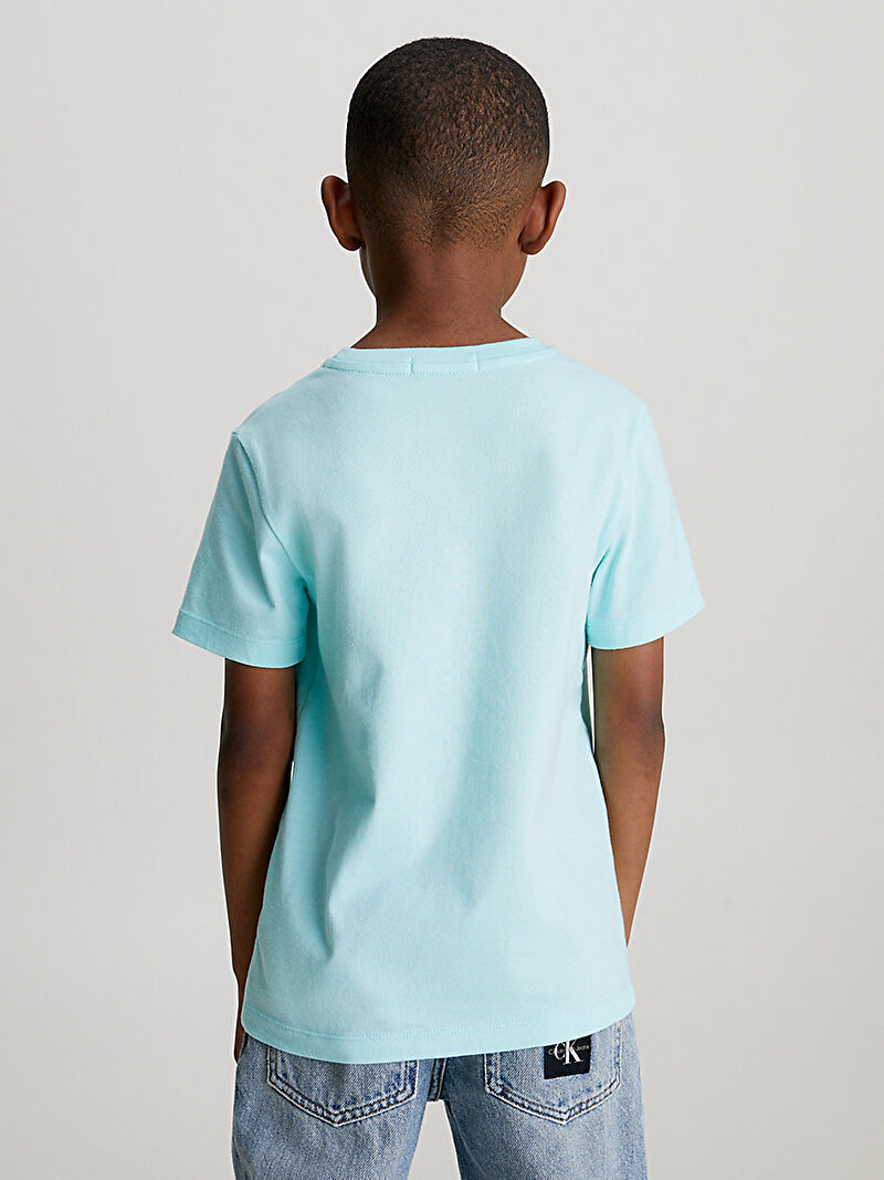 Calvin Klein Mavi Renkli Erkek Çocuk Chest Monogram T-Shirt