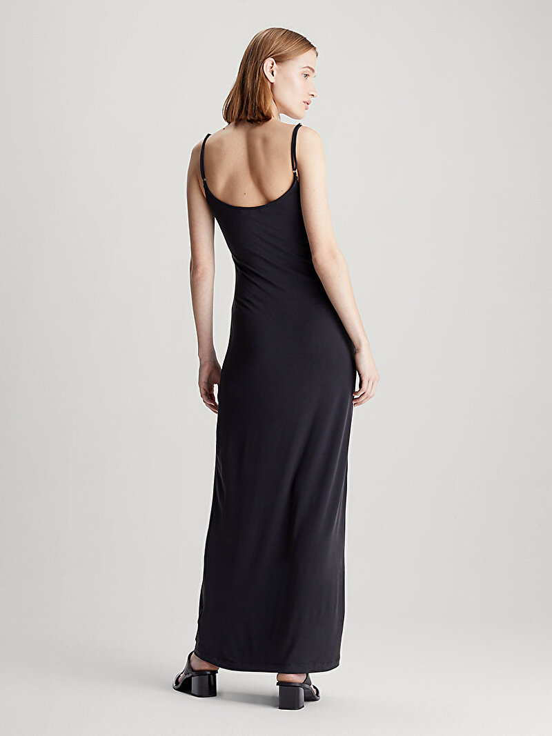 Calvin Klein Siyah Renkli Kadın Long Modal Elbise