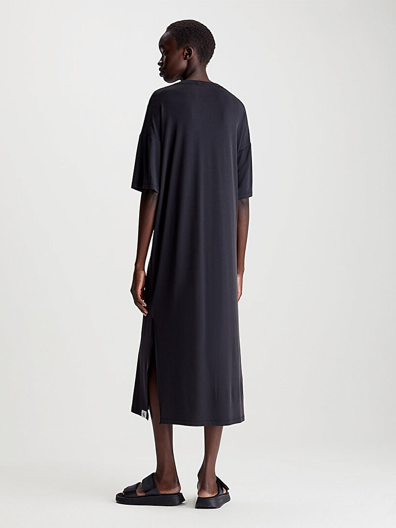 Calvin Klein Siyah Renkli Kadın Modal Long Loose Elbise