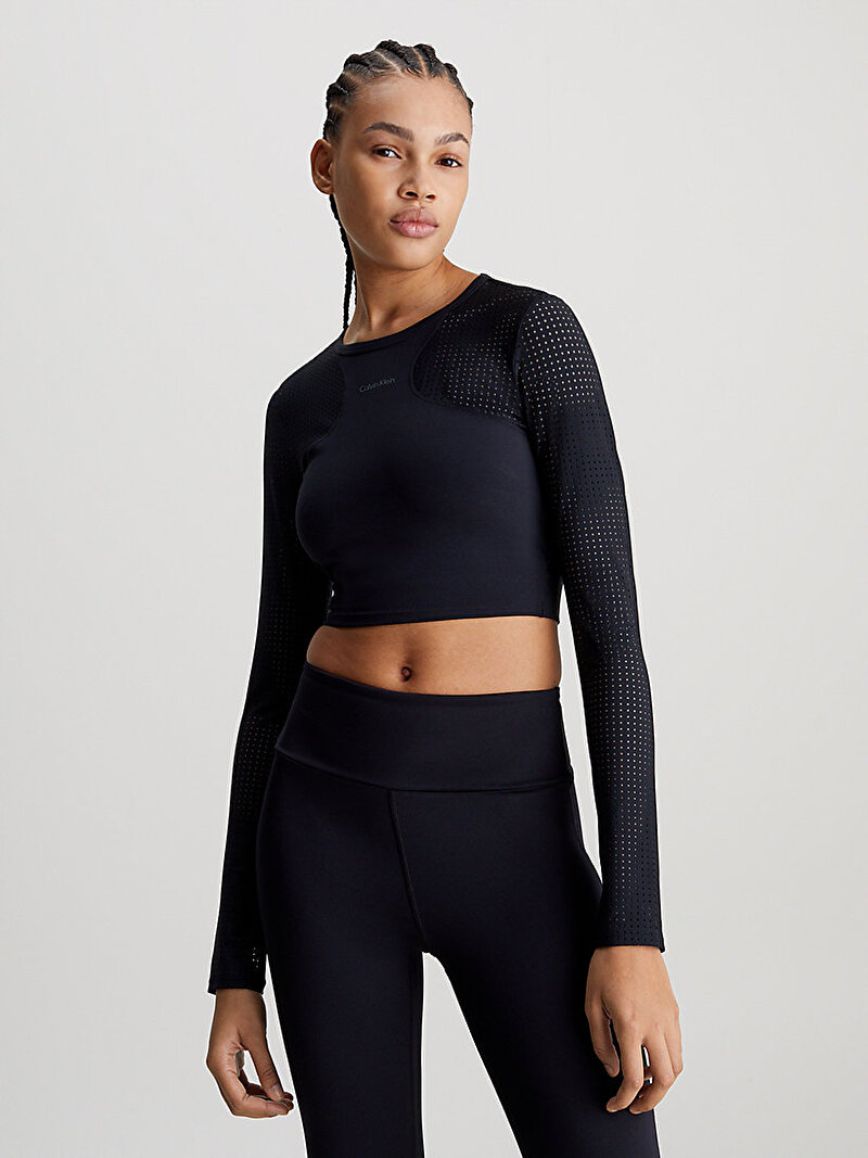Calvin Klein Siyah Renkli Kadın Performance Uzun Kollu Top