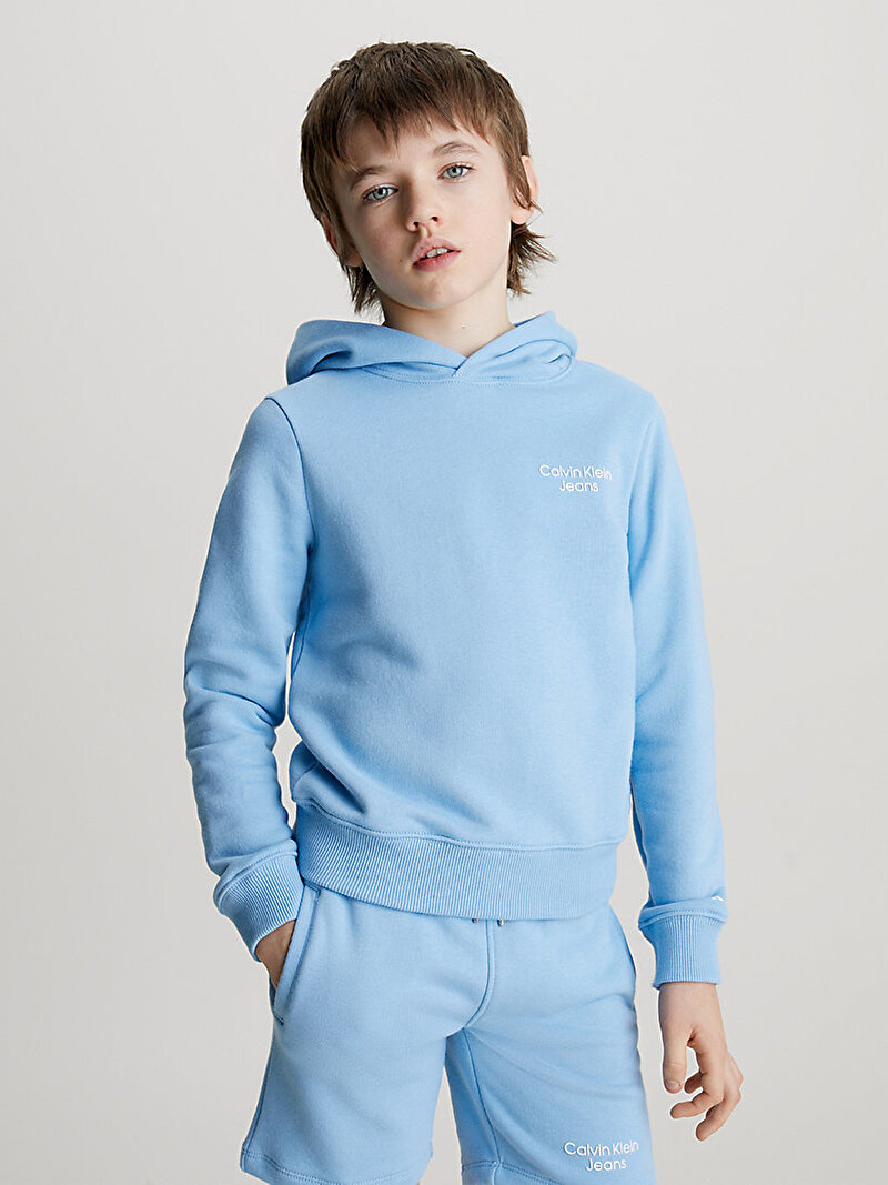 Calvin Klein Mavi Renkli Erkek Çocuk Ckj Stack Logo Sweatshirt