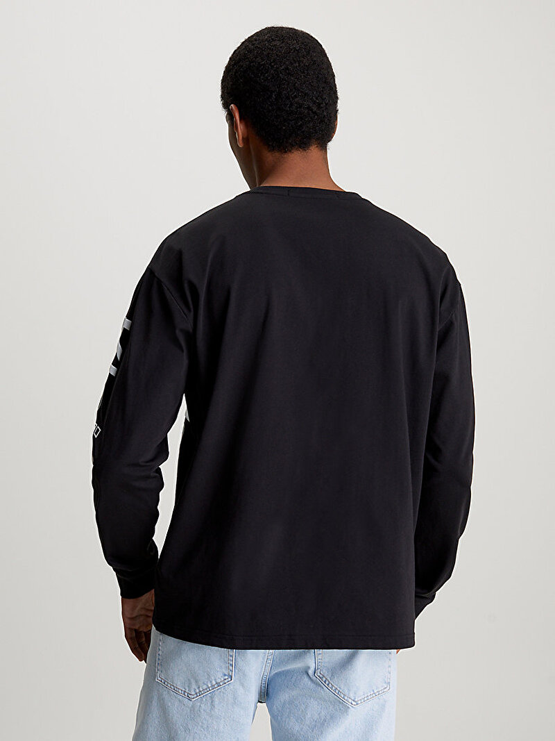 Calvin Klein Siyah Renkli Erkek Blocking Graphic Uzun Kollu T-Shirt