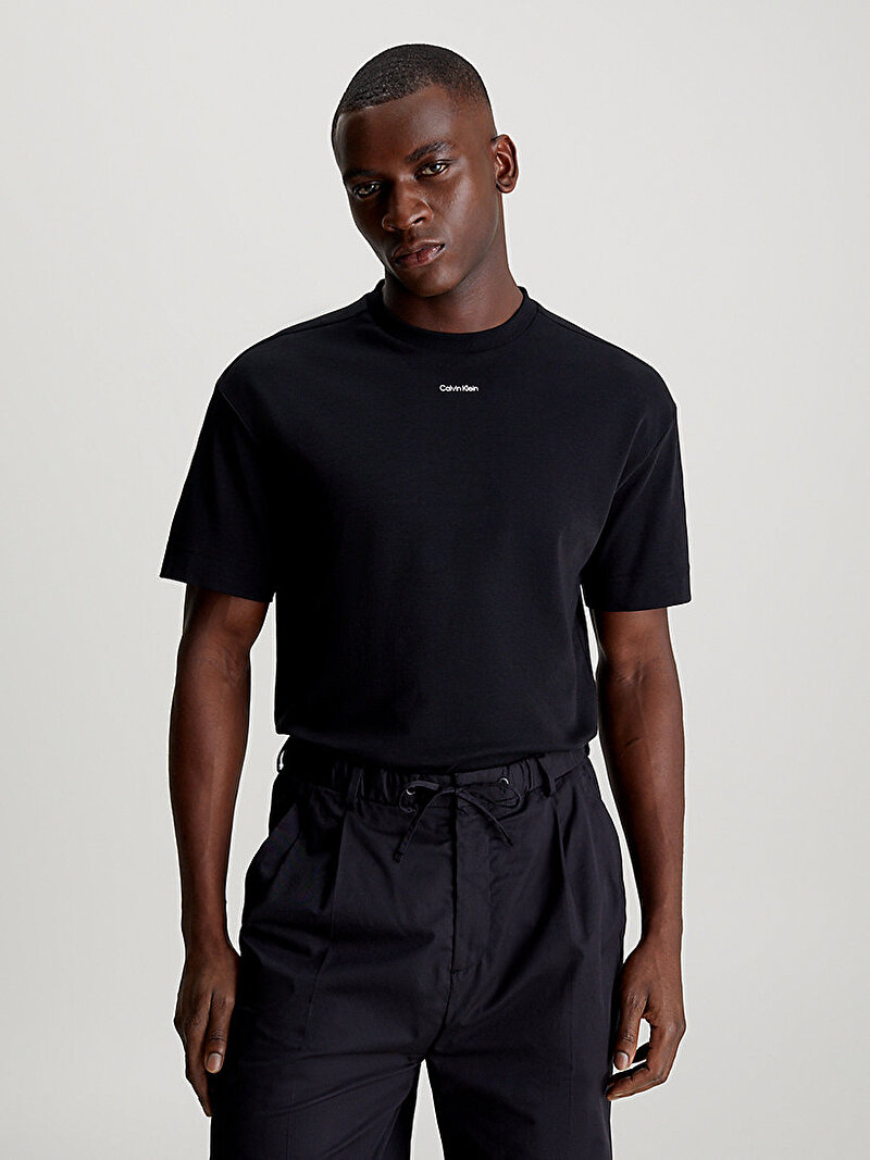 Calvin Klein Siyah Renkli Erkek Nano Logo Interlock T-Shirt