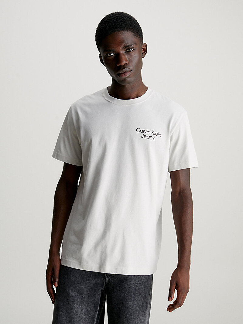 Calvin Klein Bej Renkli Erkek Eclipse Graphic T-Shirt