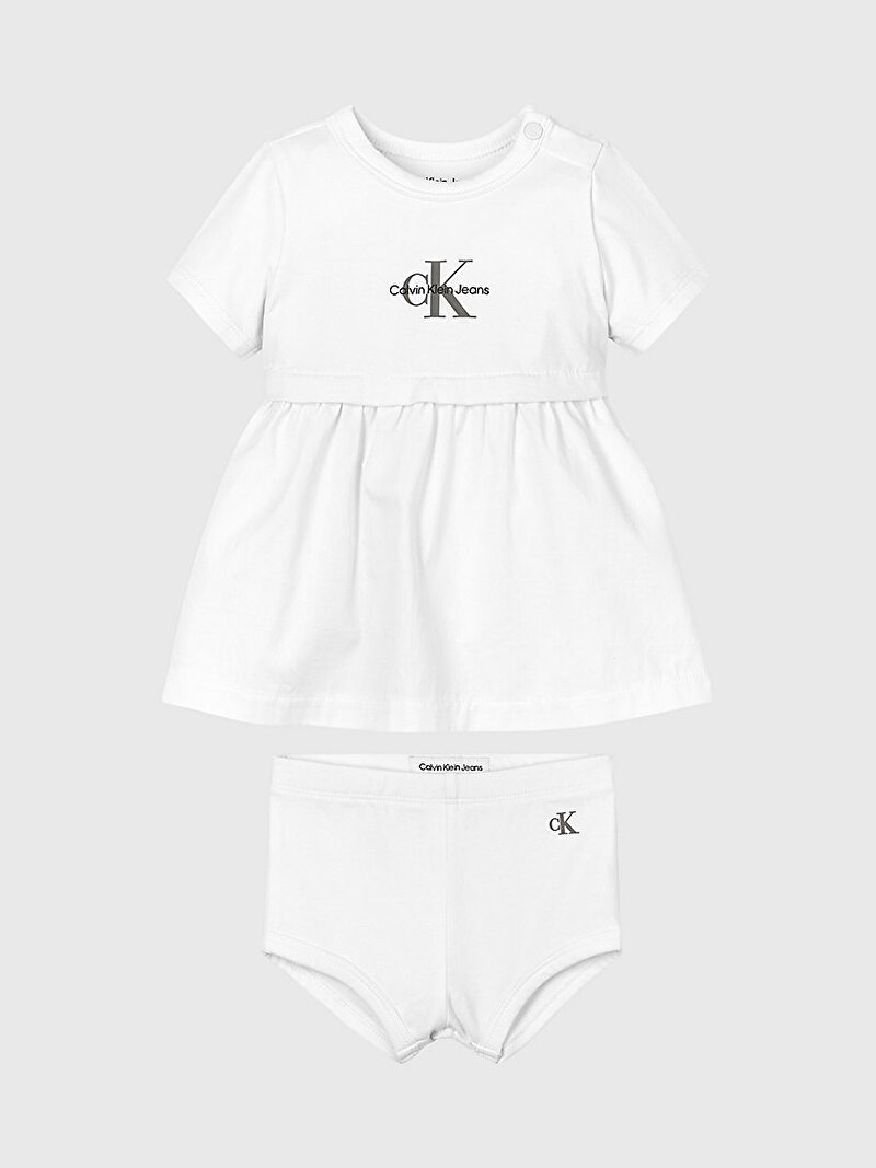 Calvin Klein Beyaz Renkli Bebek Monogram Logo Set