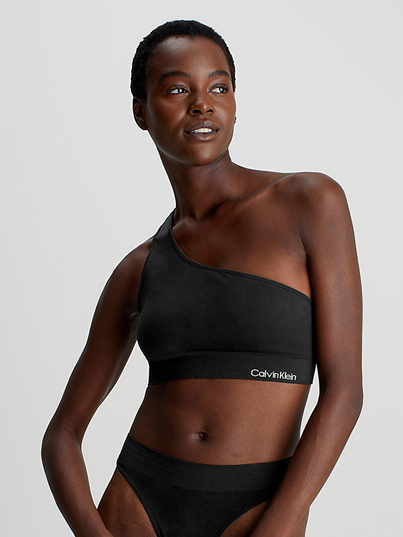 Calvin Klein Siyah Renkli Kadın One Shoulder Bikini Üstü