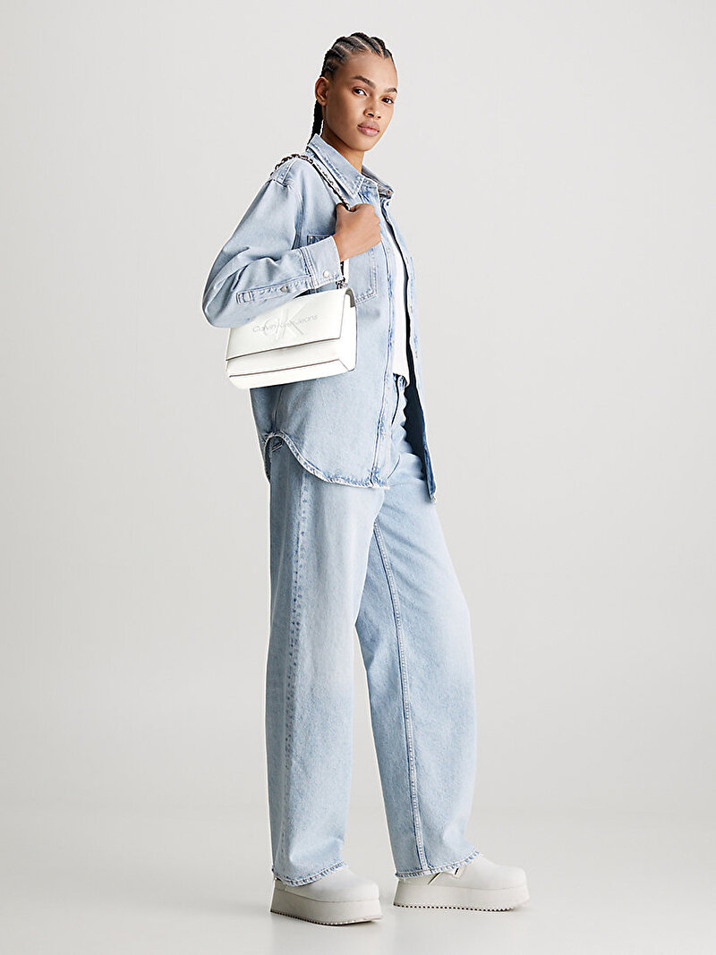 Calvin Klein Beyaz Renkli Kadın Sculpted Çanta