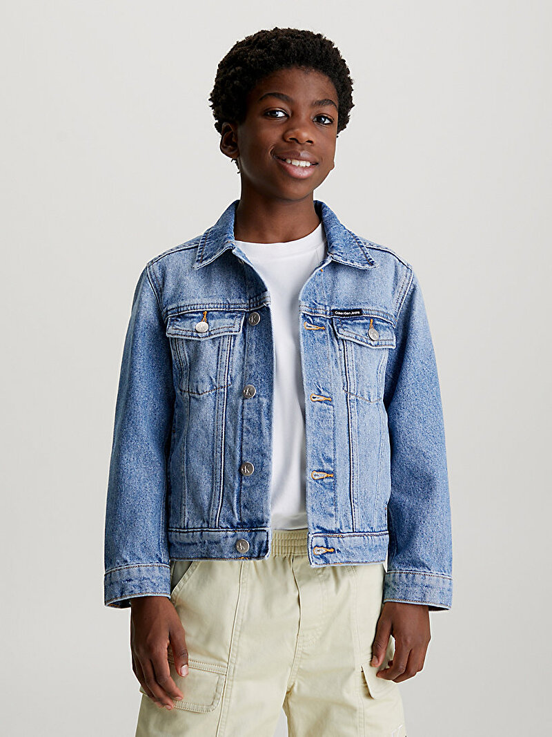 Calvin Klein Mavi Renkli Erkek Çocuk Iconic Denim Ceket