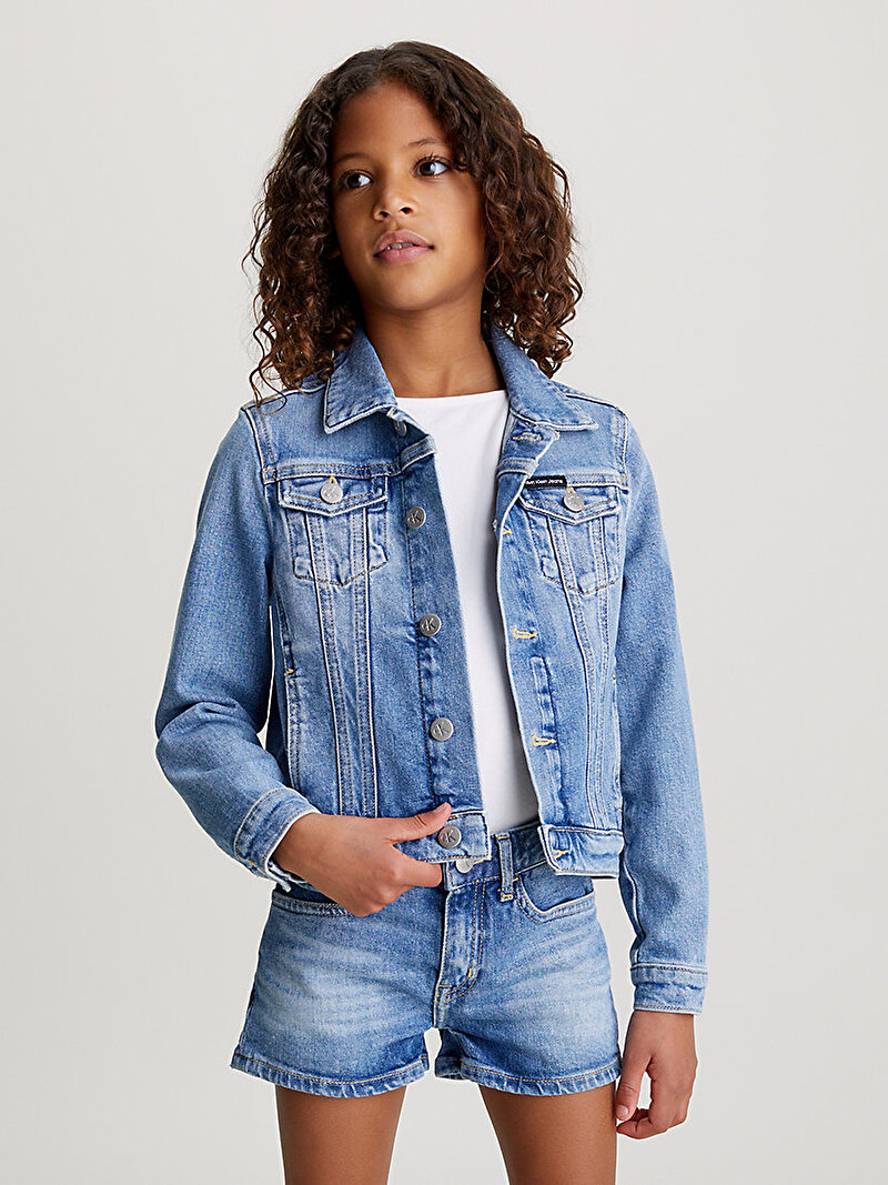 Calvin Klein Mavi Renkli Kız Çocuk Authentic Denim Ceket