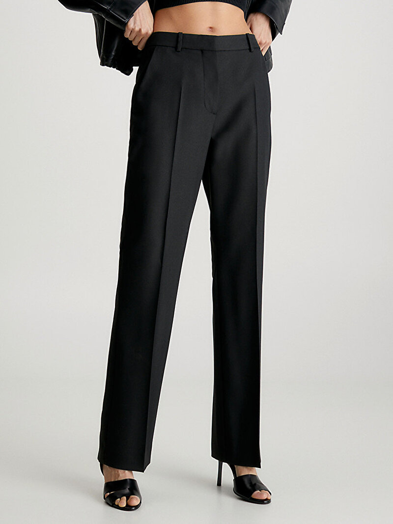 Calvin Klein Siyah Renkli Kadın Essential Slim Straight Pantolon
