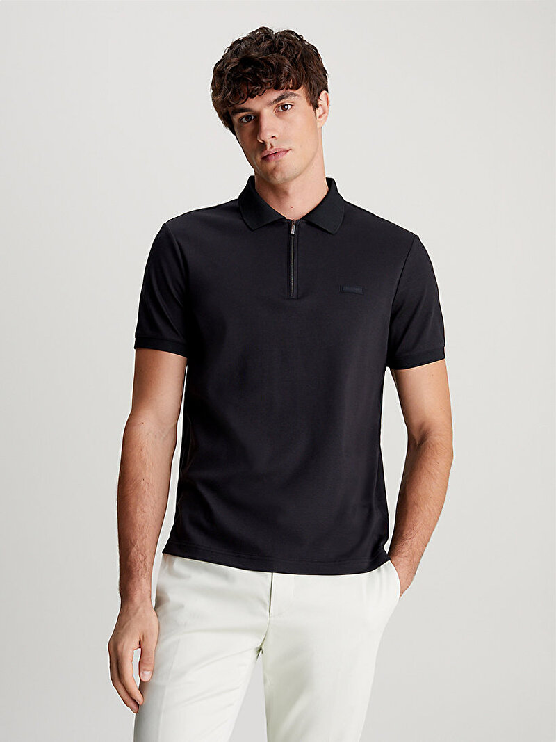 Calvin Klein Siyah Renkli Erkek Smooth Cotton Polo T-Shirt