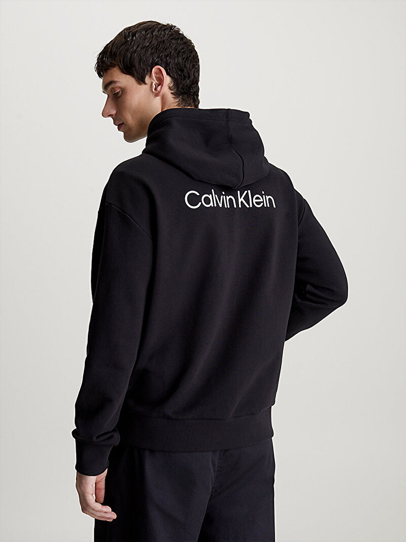 Calvin Klein Siyah Renkli Erkek Hero Logo Fermuarlı Sweatshirt