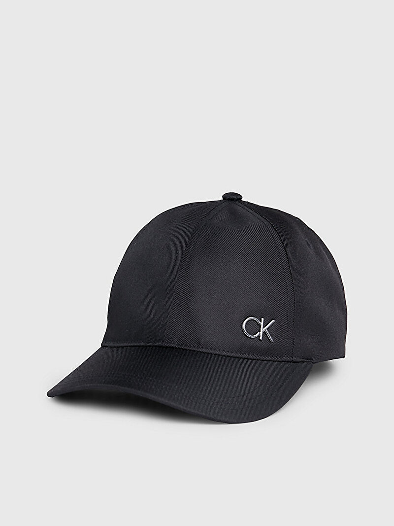 Calvin Klein Siyah Renkli Erkek Saffiano Metal Şapka