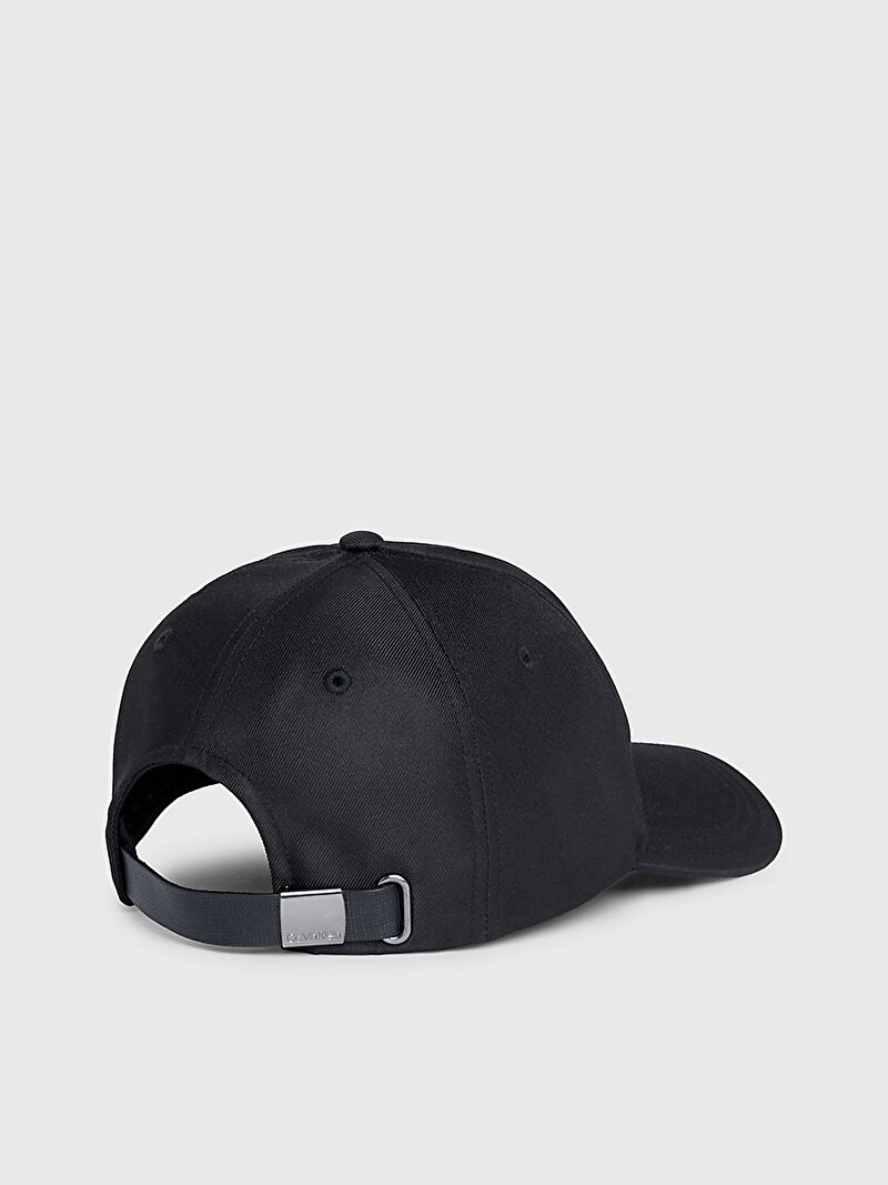 Calvin Klein Siyah Renkli Erkek Saffiano Metal Şapka