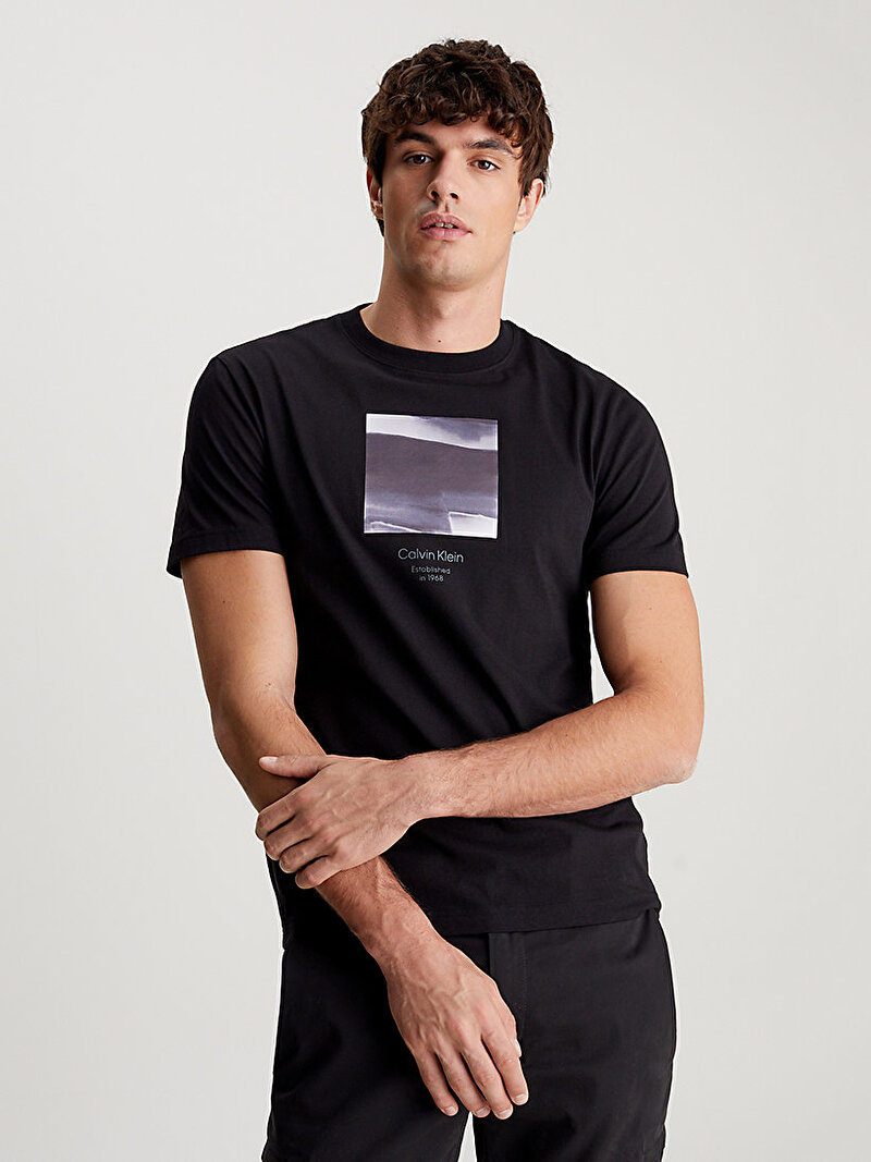 Calvin Klein Siyah Renkli Erkek Diffused Graphic T-Shirt