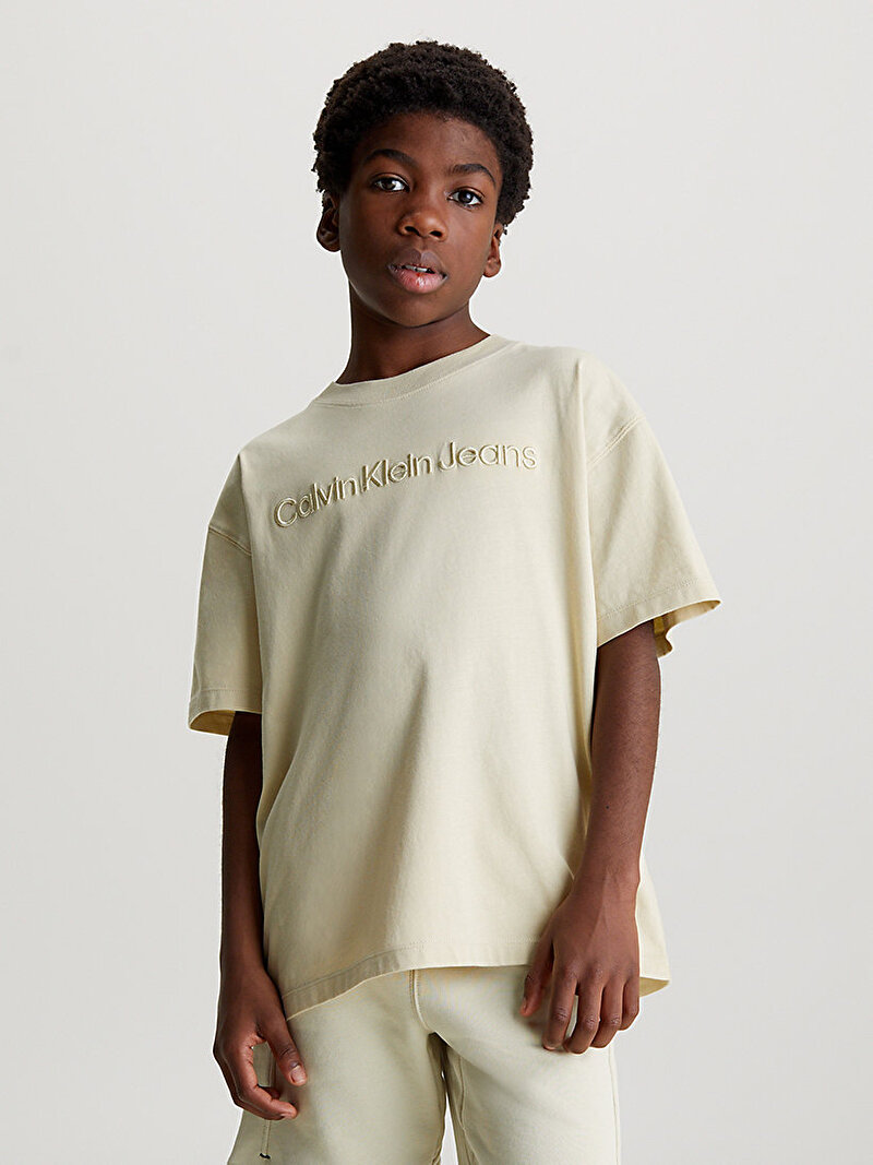 Calvin Klein Sarı Renkli Erkek Çocuk 3D Raised T-Shirt