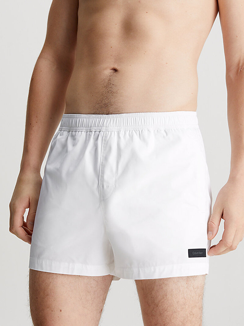 Calvin Klein Beyaz Renkli Erkek Short Drawstring Deniz Şortu