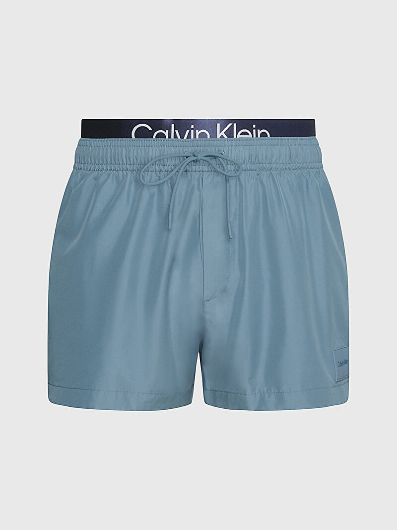 Calvin Klein Mavi Renkli Erkek Short Double Waistband Deniz Şortu