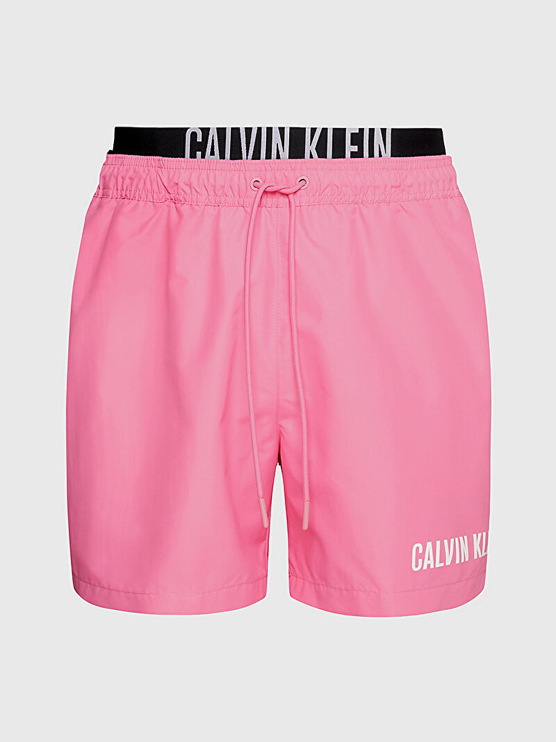 Calvin Klein Pembe Renkli Erkek Medium Double Waistband Deniz Şortu