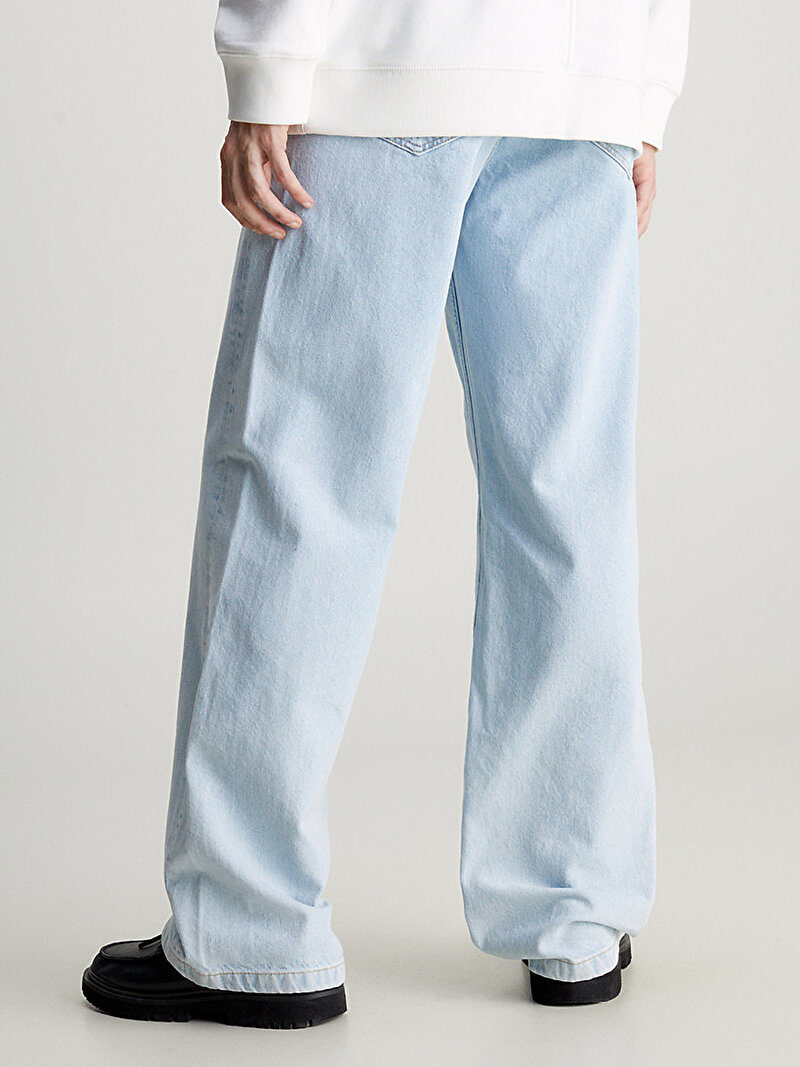 Calvin Klein Mavi Renkli Erkek 90's Loose Pleated Jean Pantolon