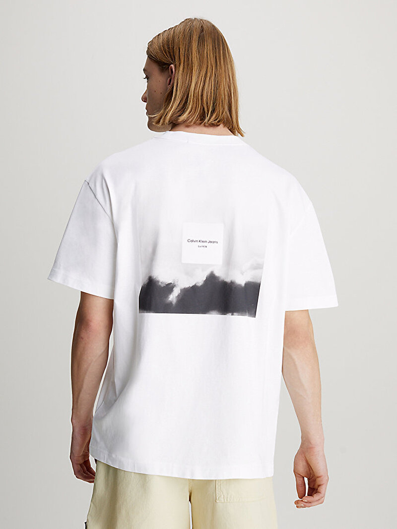 Calvin Klein Beyaz Renkli Erkek Serenity Back Graph T-Shirt