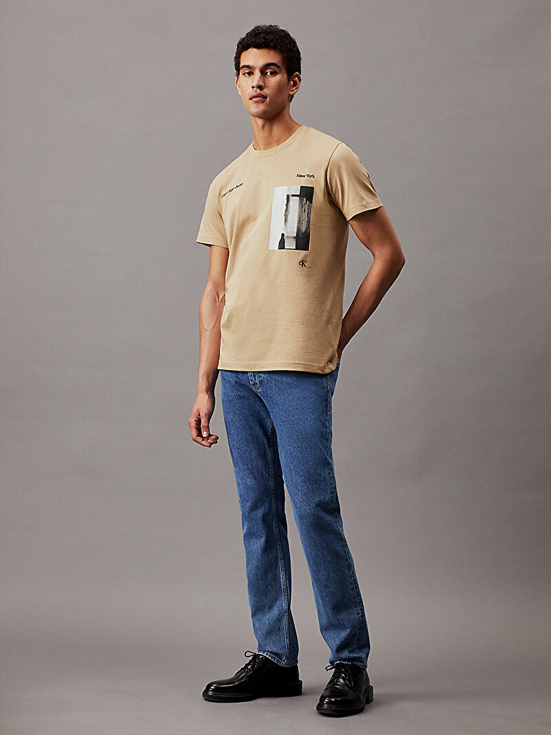 Calvin Klein Kahverengi Renkli Erkek Serenity Multi Graph T-Shirt