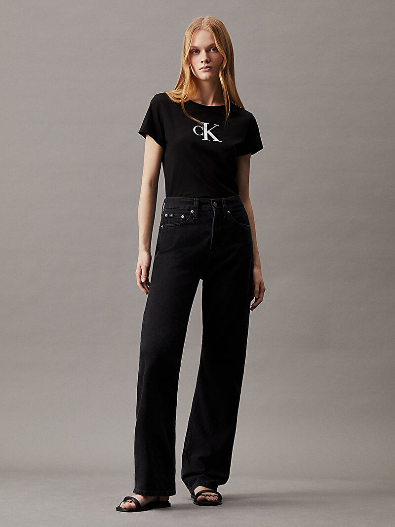 Calvin Klein Siyah Renkli Kadın Slim T-Shirt