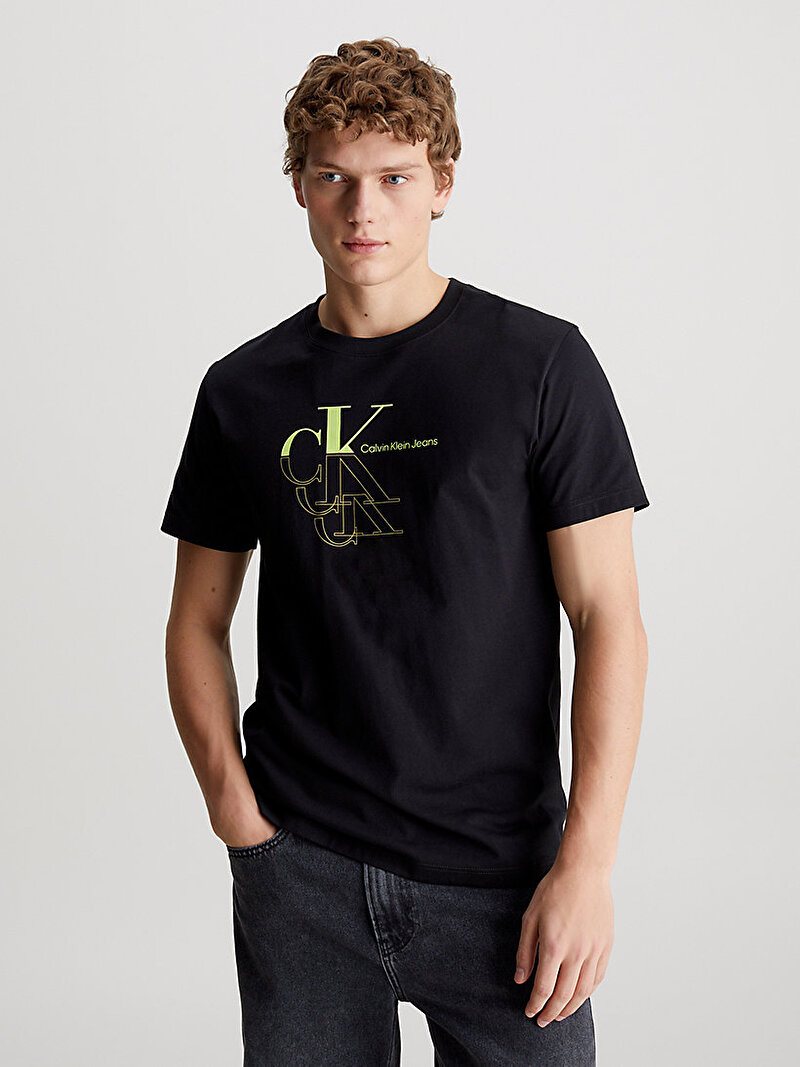 Calvin Klein Siyah Renkli Erkek Monogram T-Shirt