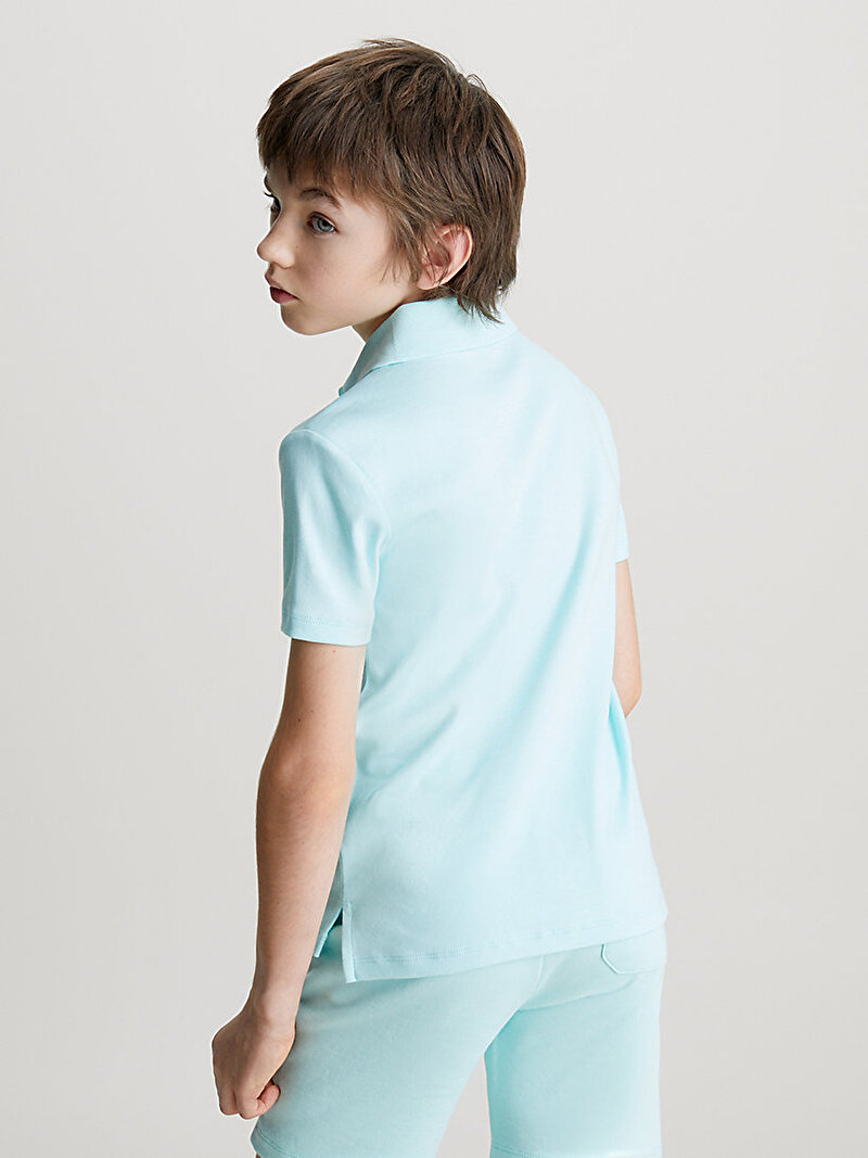 Calvin Klein Mavi Renkli Erkek Çocuk Minimalistic Polo T-Shirt