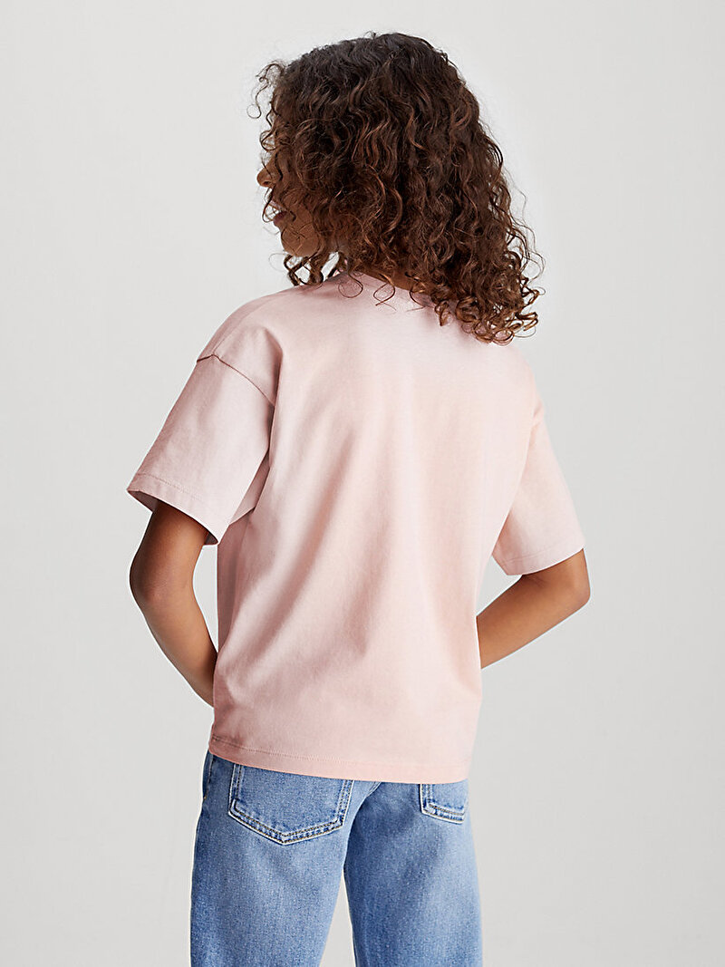 Calvin Klein Pembe Renkli Kız Çocuk Serenity Monogram T-Shirt