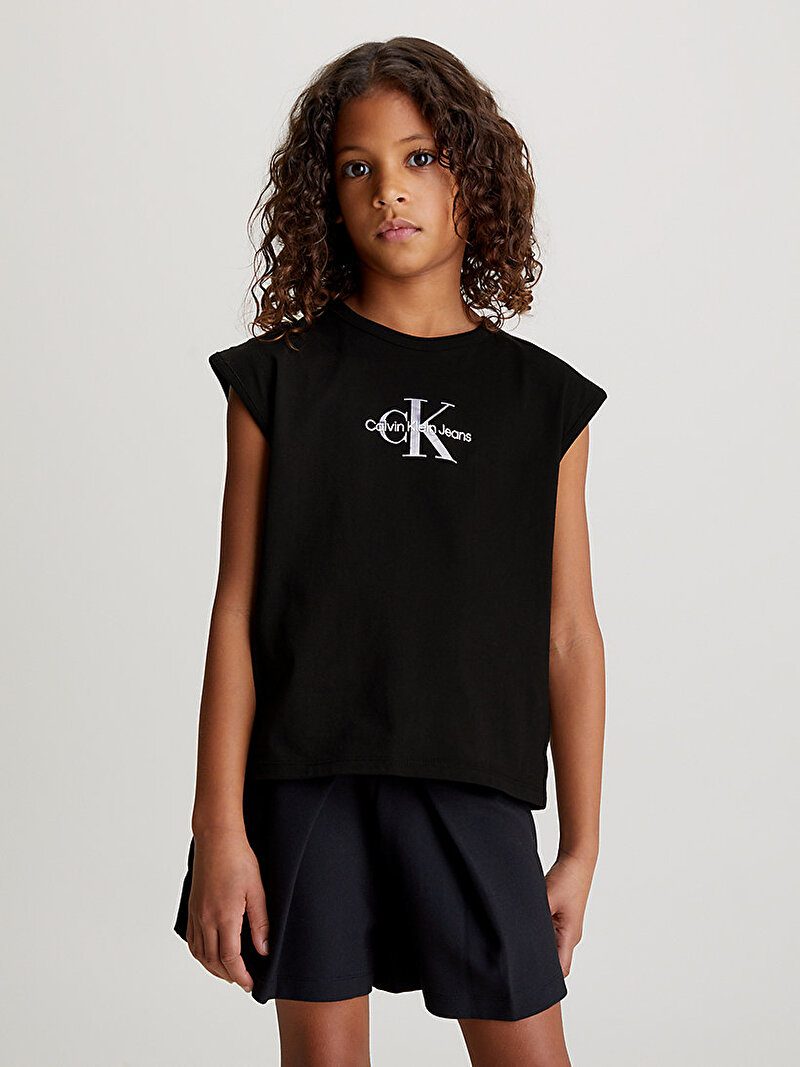 Calvin Klein Siyah Renkli Çocuk Unisex Monologo T-Shirt