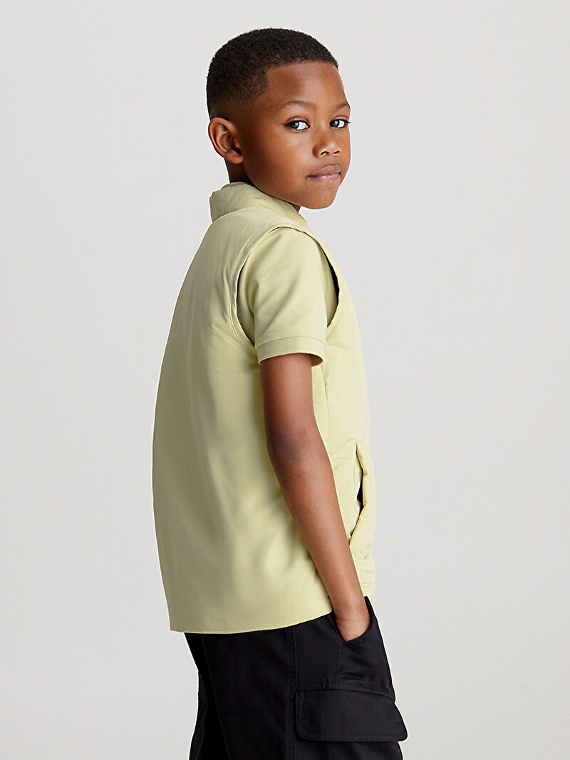 Calvin Klein Sarı Renkli Erkek Çocuk Badge Light Padded Yelek