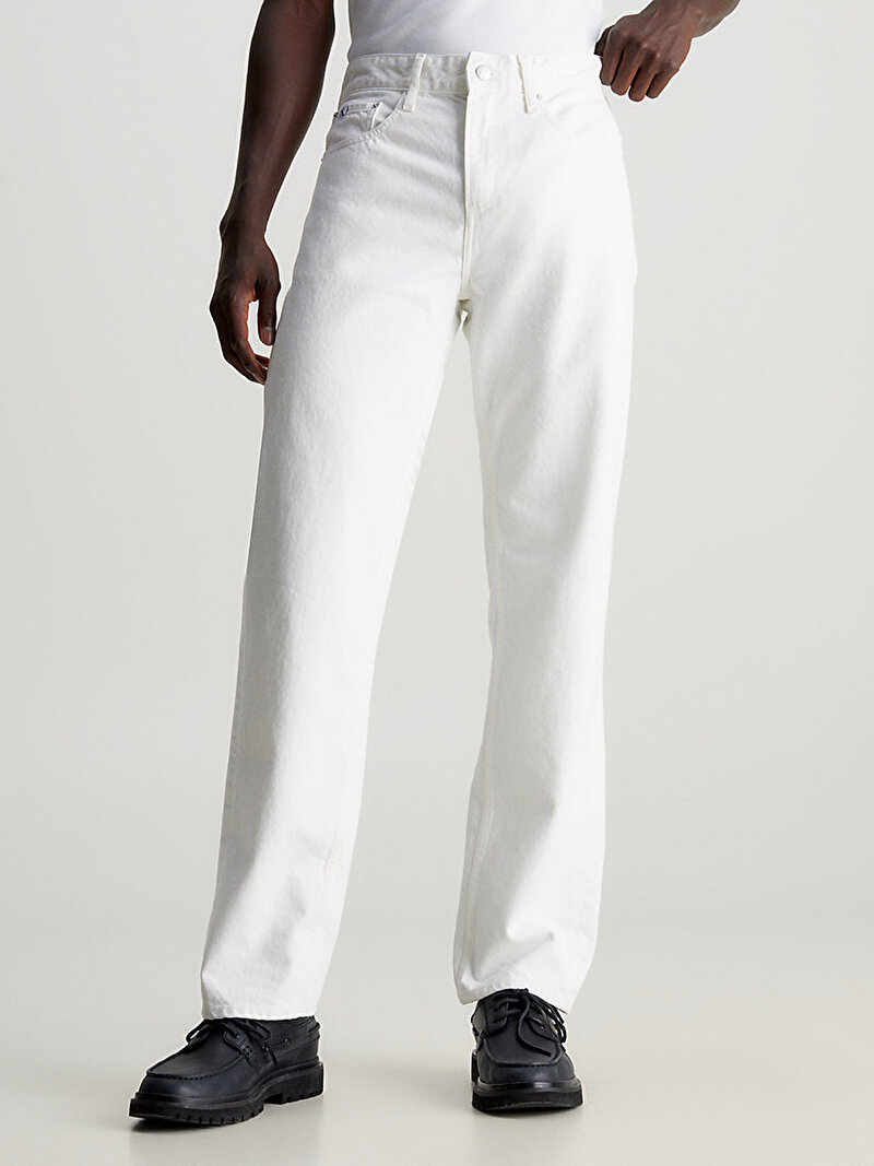 Calvin Klein Beyaz Renkli Erkek 90's Straight Jean Pantolon