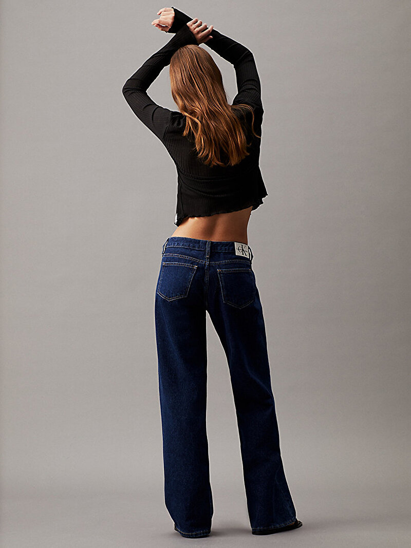 Calvin Klein Mavi Renkli Kadın Extreme Low Rise Baggy Jean Pantolon