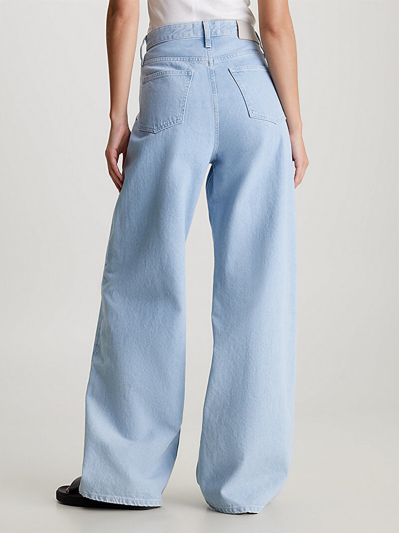 Calvin Klein Mavi Renkli Kadın Yüksek Bel Wide Leg Jean Pantolon