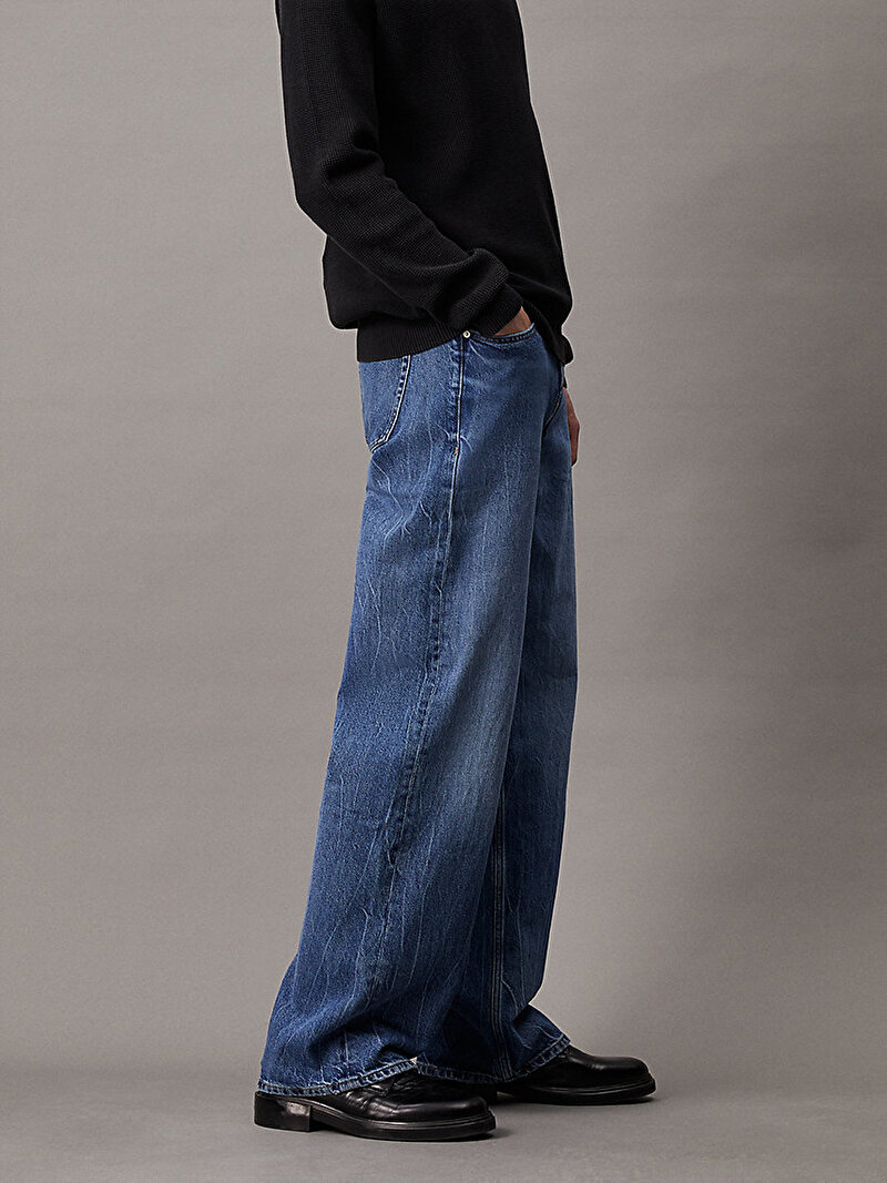 Calvin Klein Mavi Renkli Erkek Loose Straight Jean Pantolon