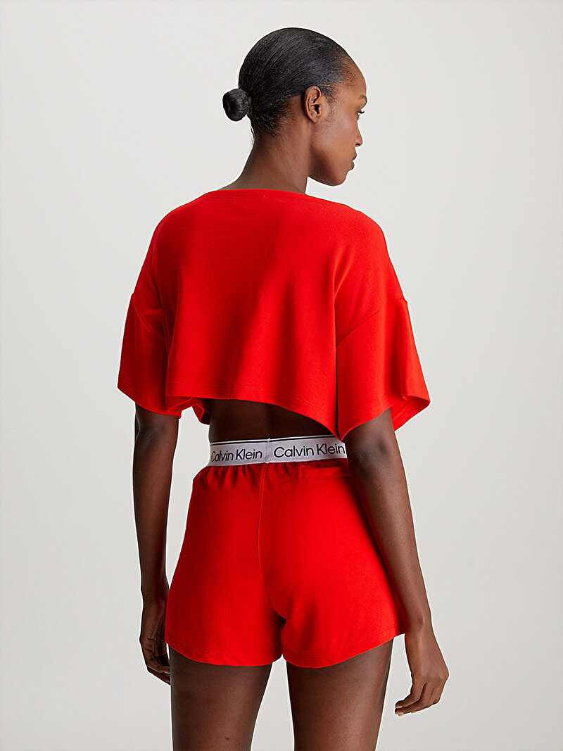 Calvin Klein Kırmızı Renkli Kadın Box Fit Crop Top