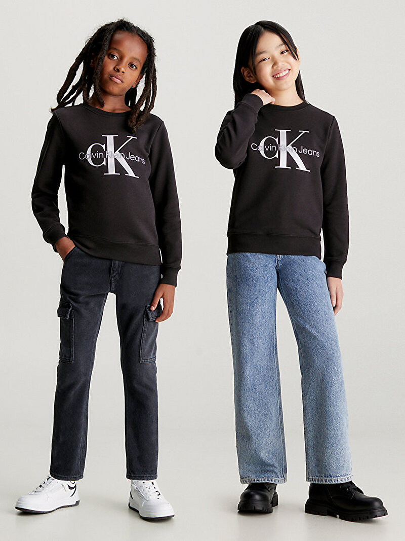 Calvin Klein Siyah Renkli Çocuk Unisex Monogram Sweatshirt