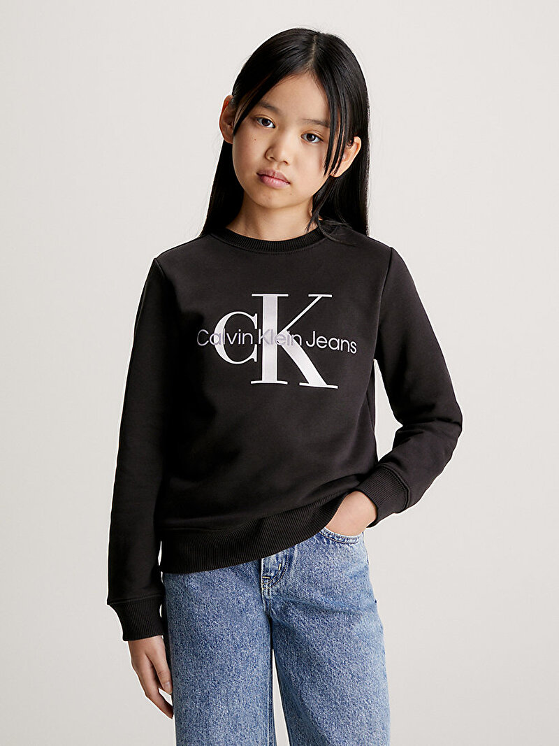 Calvin Klein Siyah Renkli Çocuk Unisex Monogram Sweatshirt